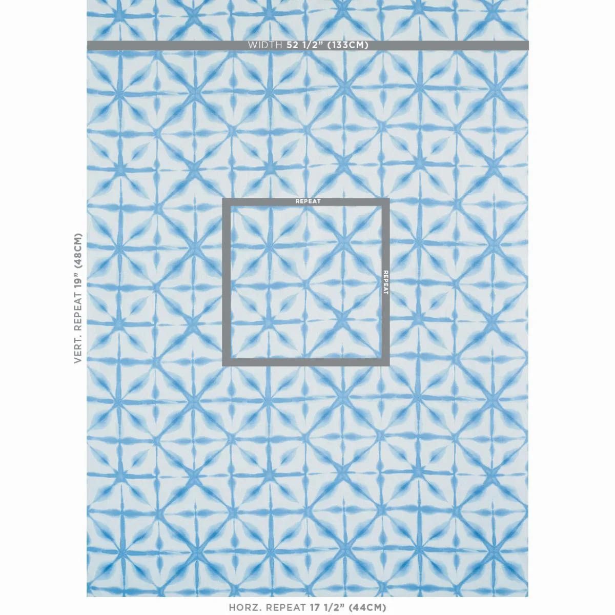 Schumacher 175383 Andromeda Linen Sky fabric swatch