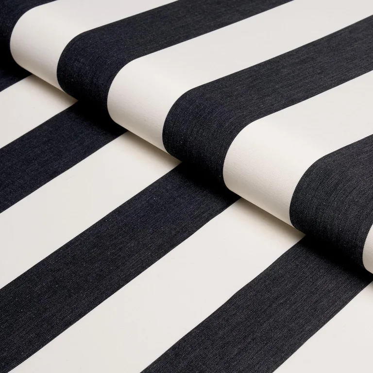 Schumacher 71320 Andy Stripe Black fabric swatch