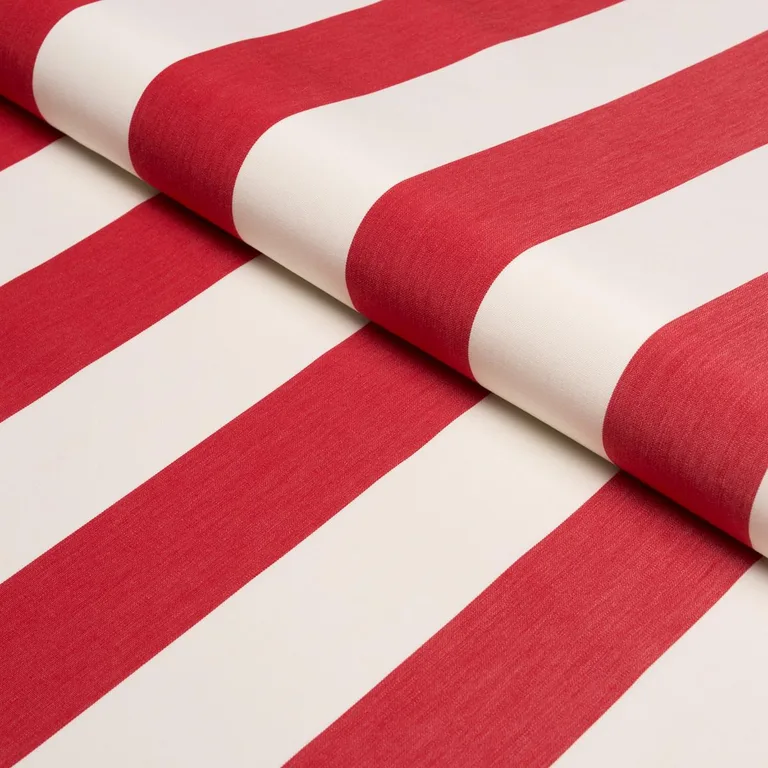 Schumacher 71329 Andy Stripe Red fabric swatch