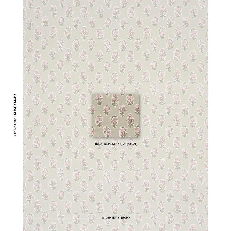 Schumacher 182891 Anessa Hand-Screen Print Petal fabric swatch