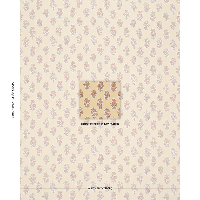 Schumacher 182890 Anessa Hand-Screen Print Yellow fabric swatch