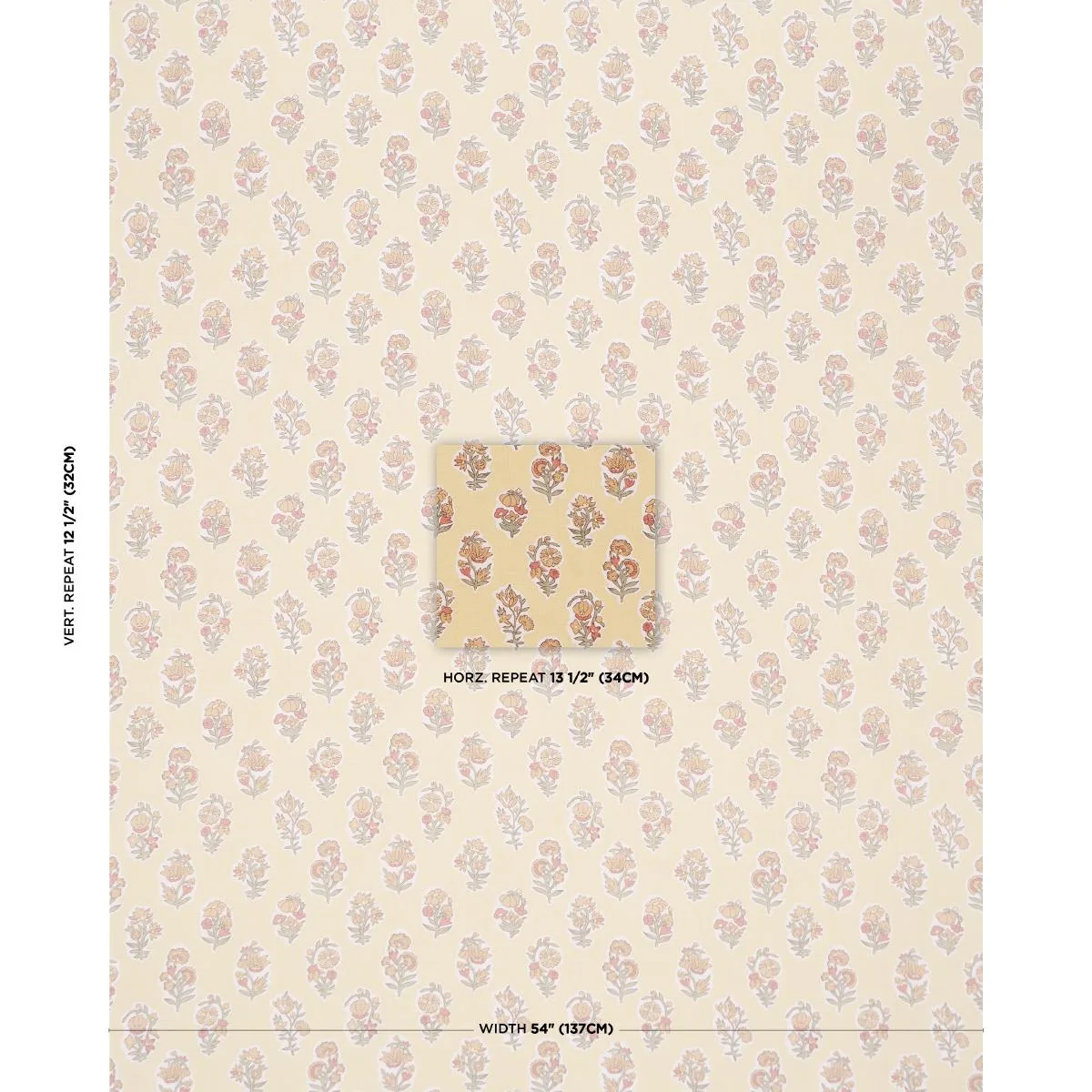 Schumacher 182890 Anessa Hand-Screen Print Yellow fabric swatch