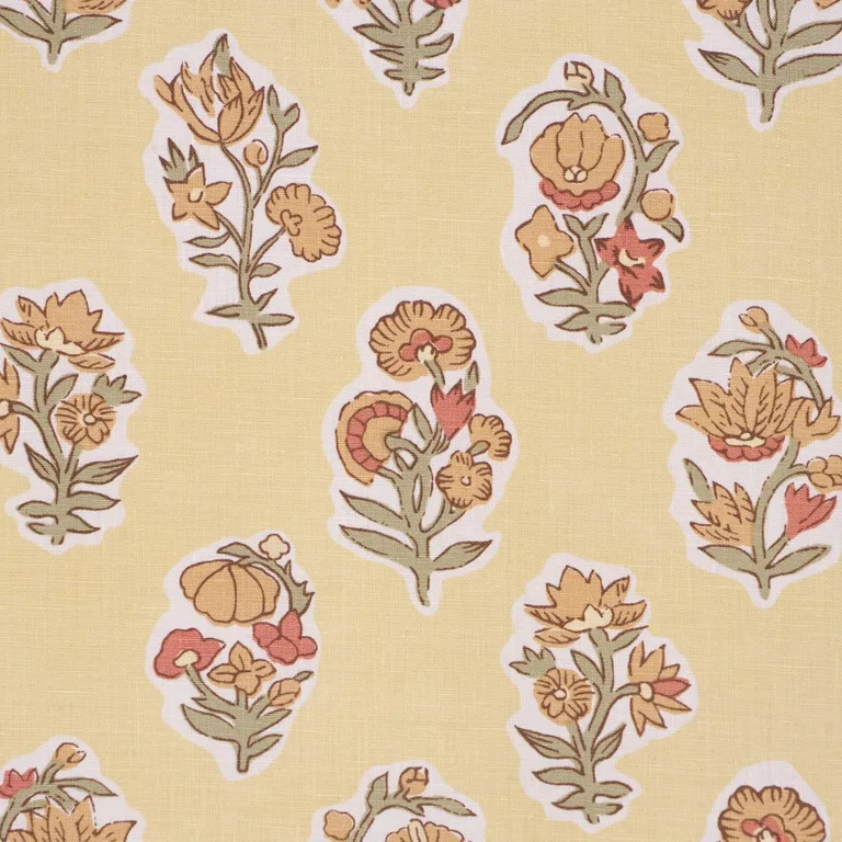 Schumacher 182890 Anessa Hand-Screen Print Yellow fabric swatch