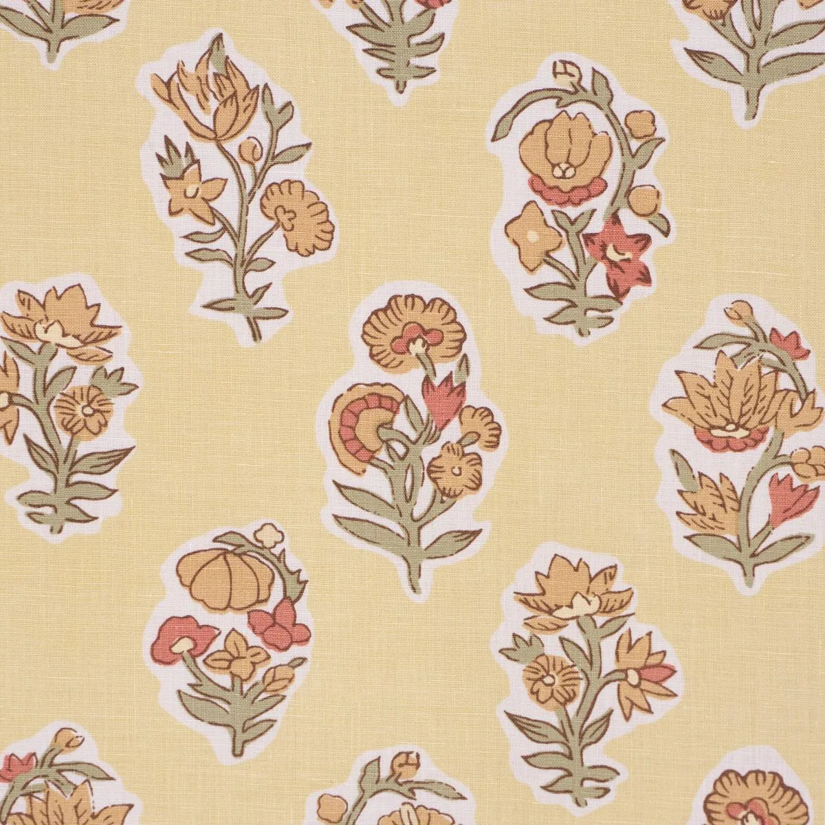 Schumacher 182890 Anessa Hand-Screen Print Yellow fabric swatch