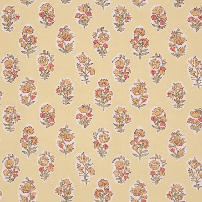 Schumacher 182890 Anessa Hand-Screen Print Yellow fabric swatch