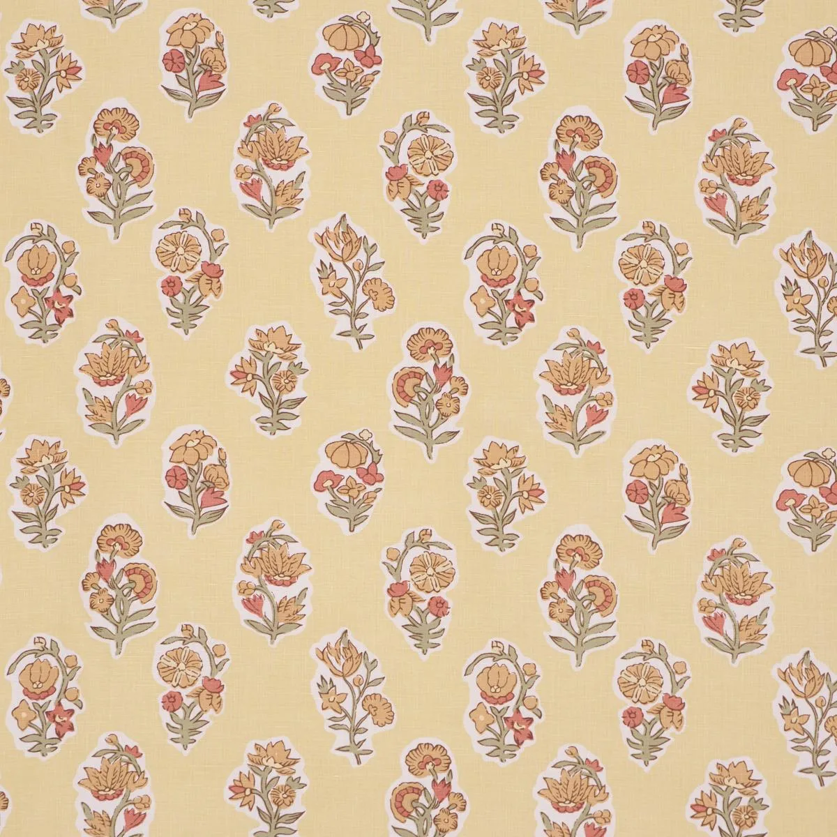 Schumacher 182890 Anessa Hand-Screen Print Yellow fabric swatch