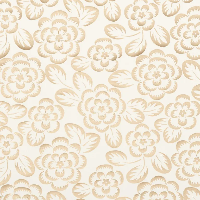 Schumacher 180870 Angelica Floral Champagne & Ivory fabric swatch