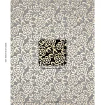 Schumacher 180871 Angelica Floral Gold & Noir fabric swatch