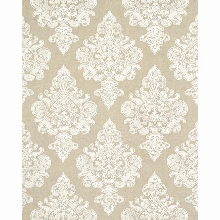 Schumacher 67581 Angkor Embroidery Linen fabric swatch