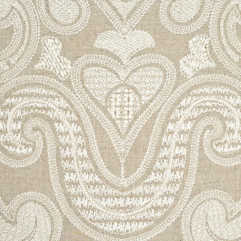 Schumacher 67581 Angkor Embroidery Linen fabric swatch