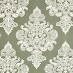 Schumacher 67580 Angkor Embroidery Peat fabric swatch
