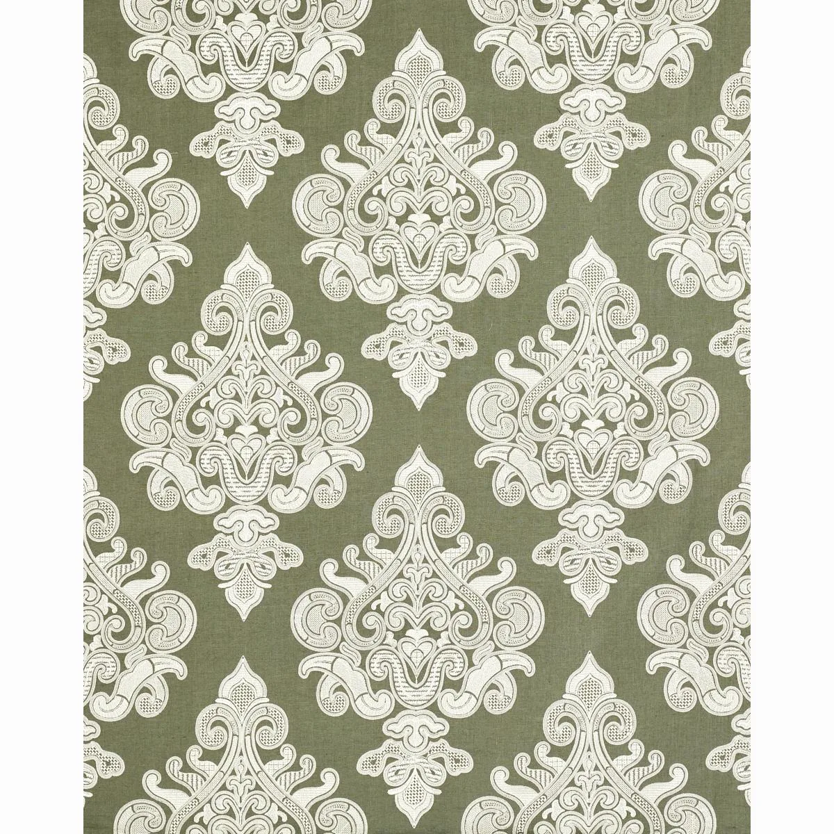 Schumacher 67580 Angkor Embroidery Peat fabric swatch