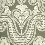 Schumacher 67580 Angkor Embroidery Peat fabric swatch