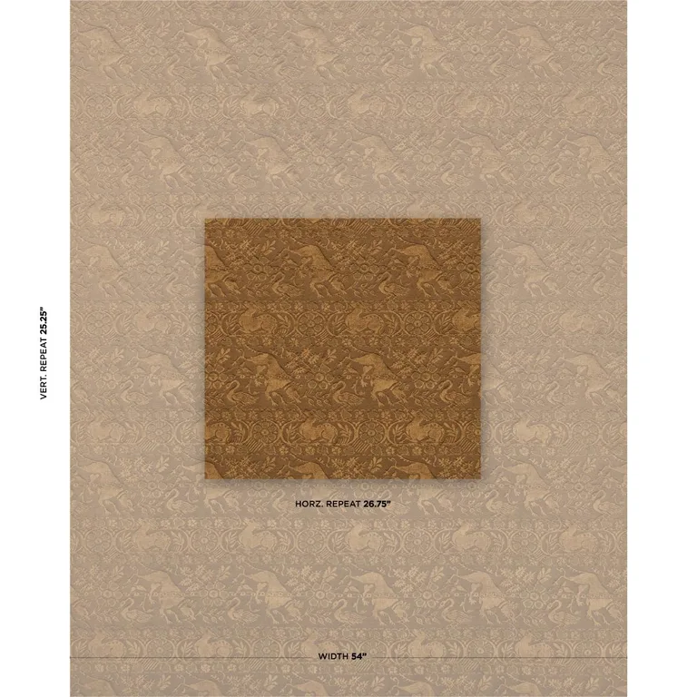 Schumacher 83122 Animali Bronze fabric swatch