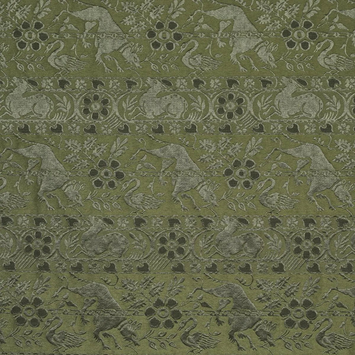 Schumacher 83123 Animali Moss fabric swatch