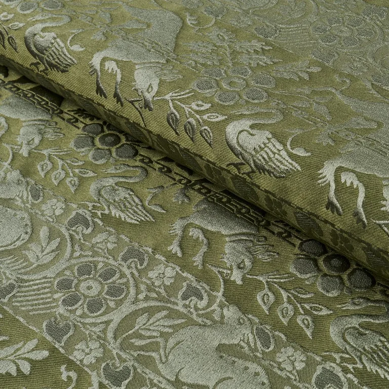 Schumacher 83123 Animali Moss fabric swatch