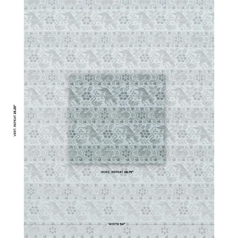 Schumacher 83120 Animali Slate Blue fabric swatch