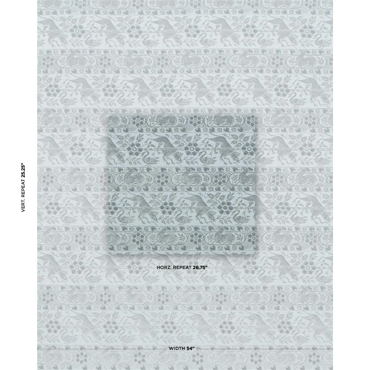 Schumacher 83120 Animali Slate Blue fabric swatch