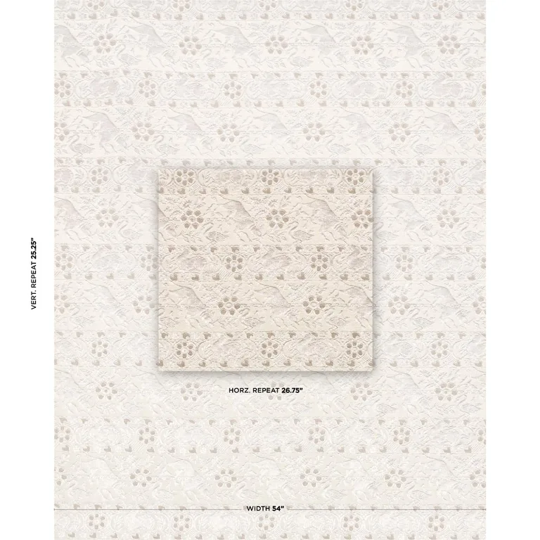 Schumacher 83121 Animali Stone fabric swatch