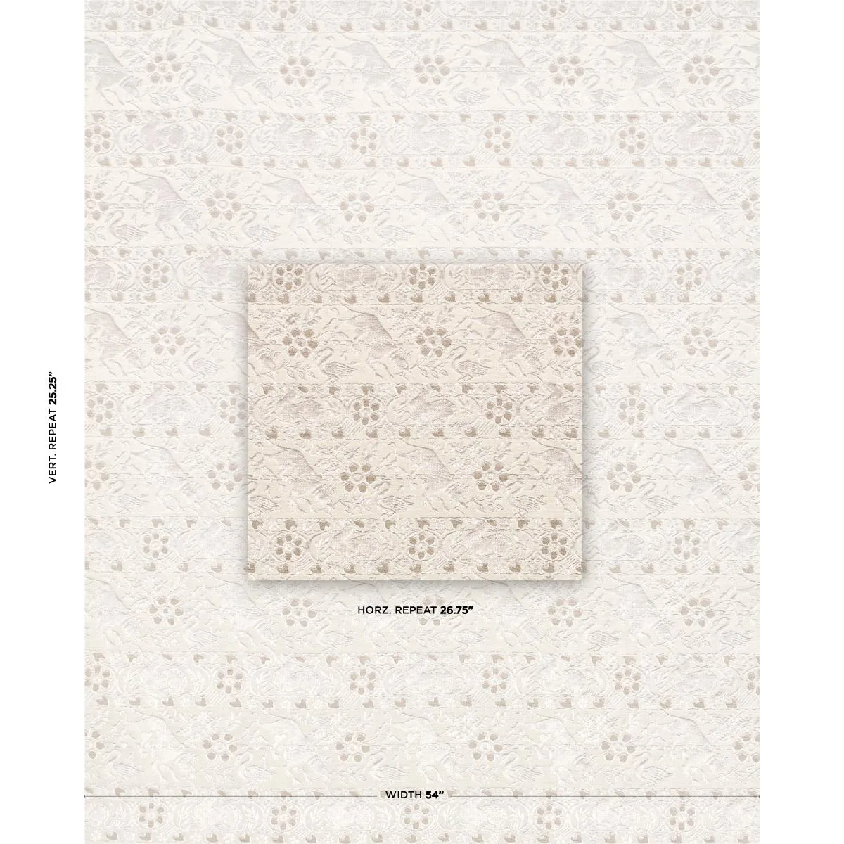 Schumacher 83121 Animali Stone fabric swatch