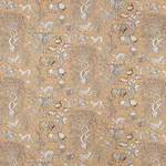 Schumacher 178322 Animalia Carbon & Sienna fabric swatch
