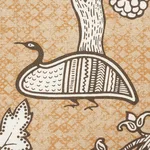 Schumacher 178322 Animalia Carbon & Sienna fabric swatch