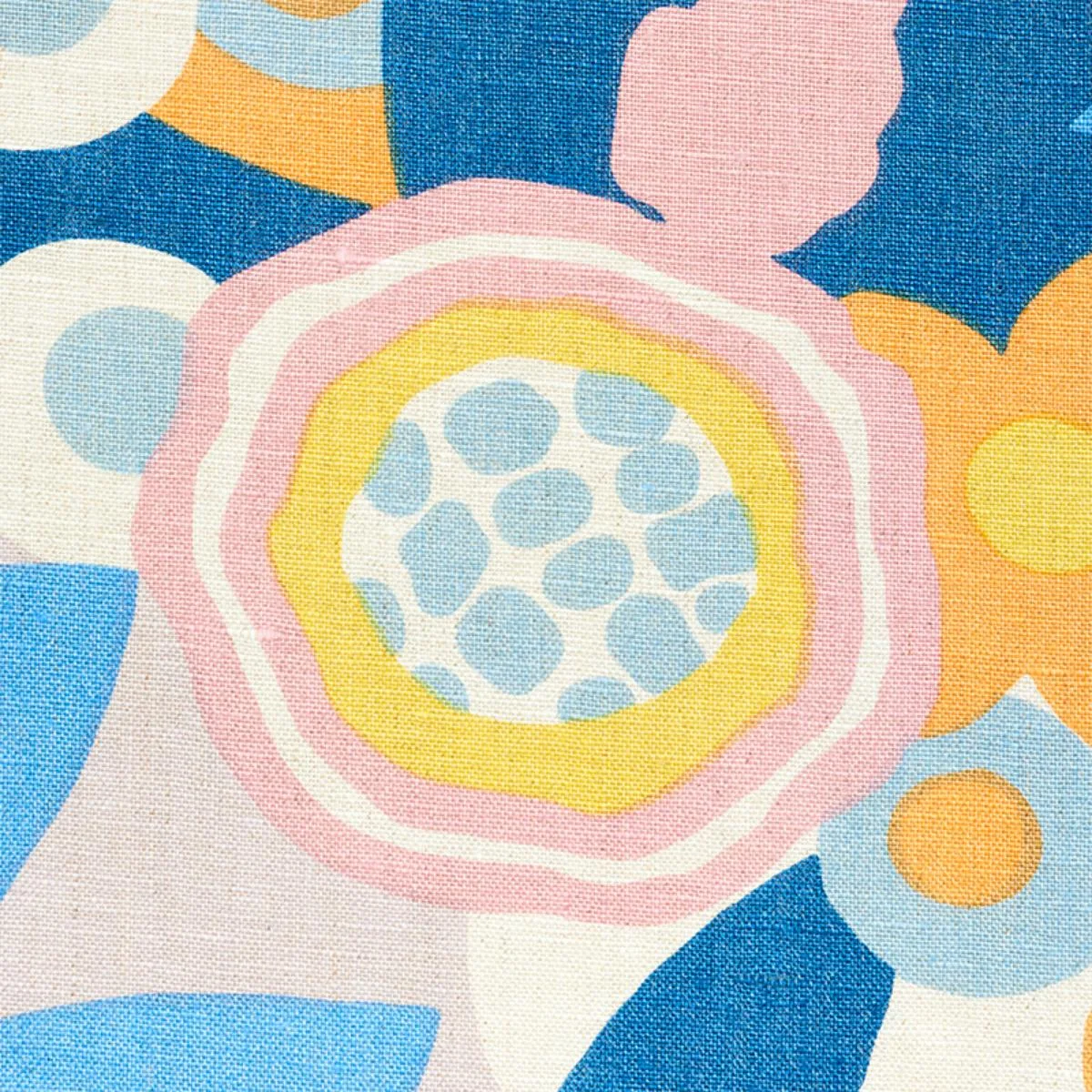 Schumacher 179070 Anita Lilac & Orange fabric swatch