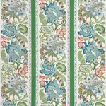 Schumacher 178520 Anjou Stripe Emerald fabric swatch