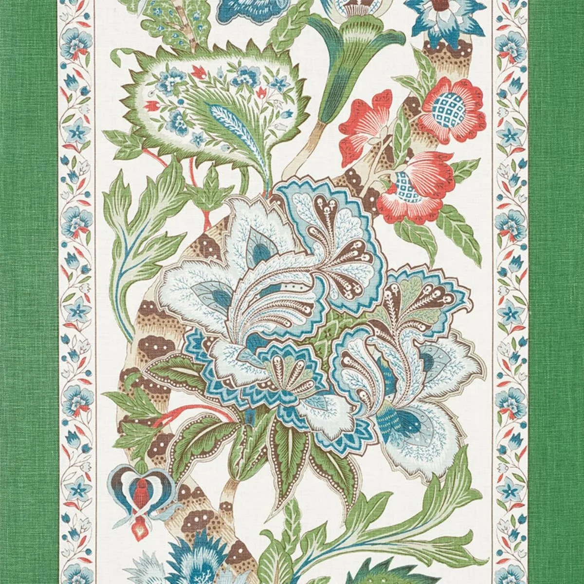 Schumacher 178520 Anjou Stripe Emerald fabric swatch