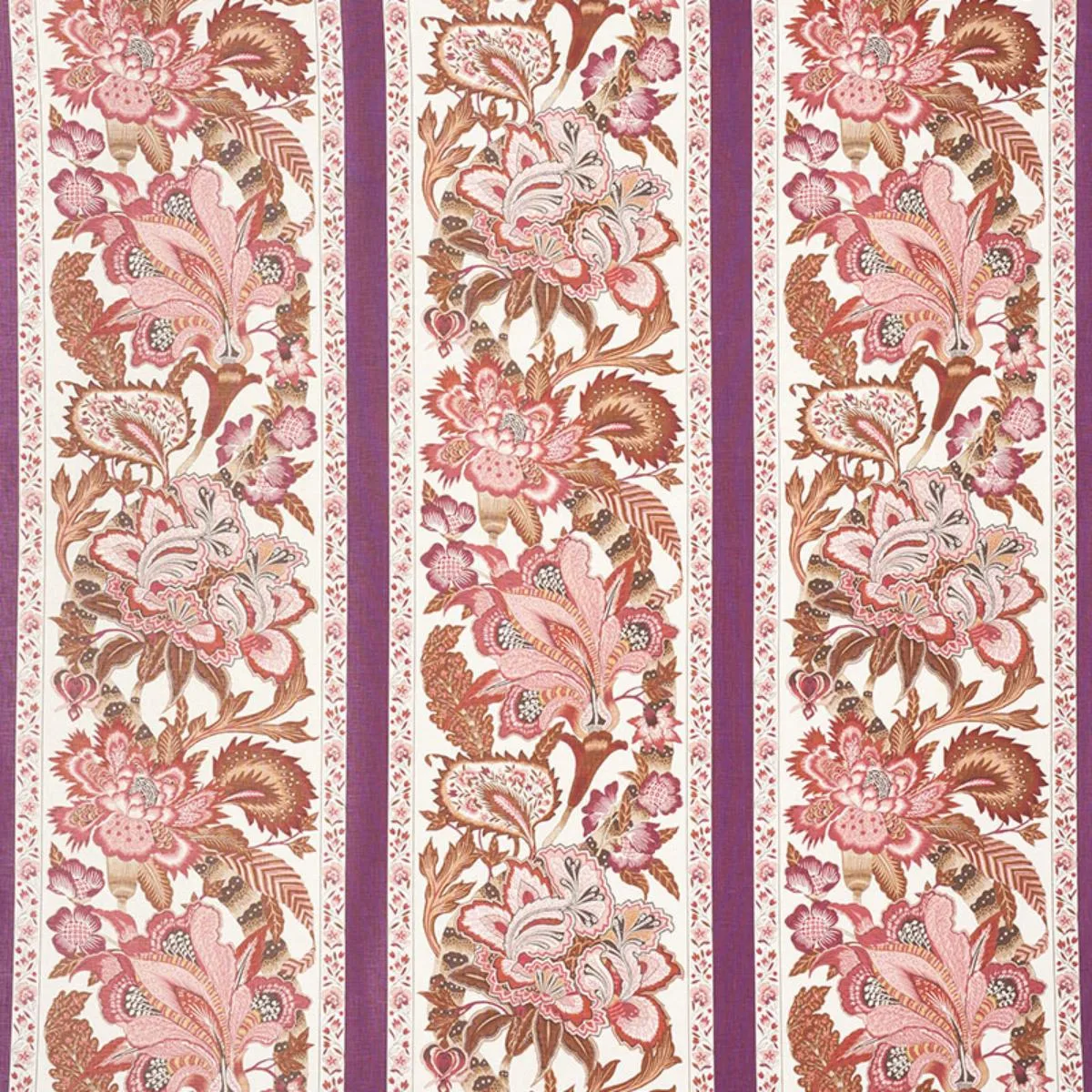 Schumacher 178523 Anjou Stripe Rose fabric swatch