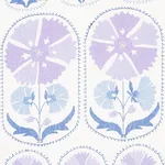 Schumacher 180482 Anjuna Floral Linen Print Lilac fabric swatch