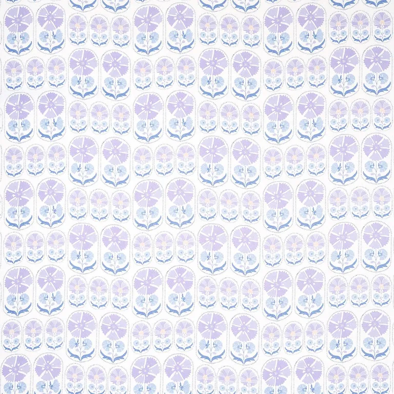 Schumacher 180482 Anjuna Floral Linen Print Lilac fabric swatch