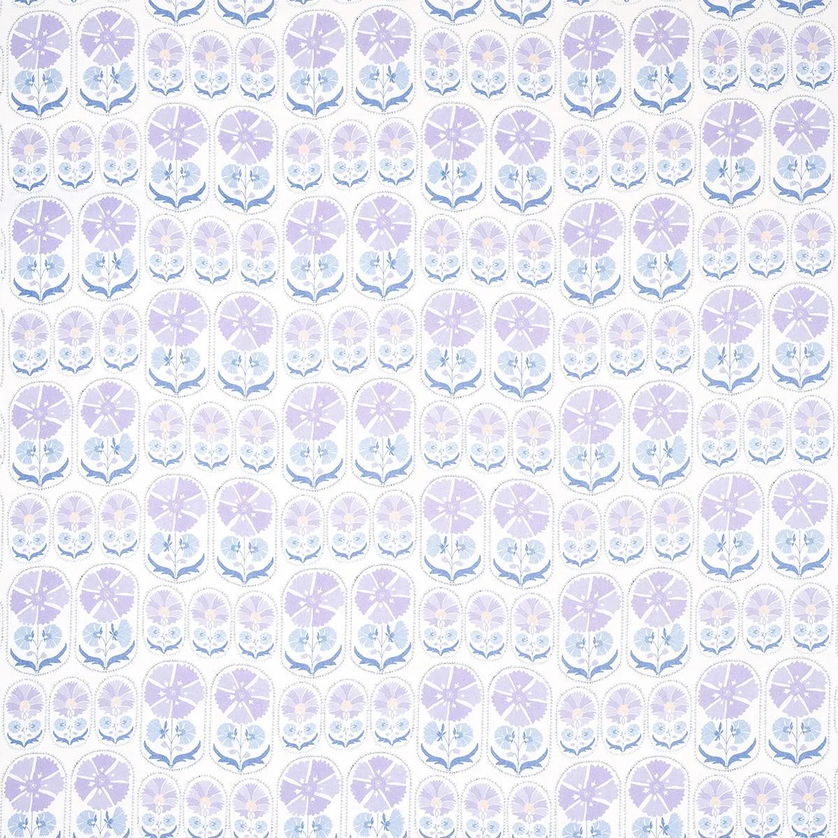 Schumacher 180482 Anjuna Floral Linen Print Lilac fabric swatch