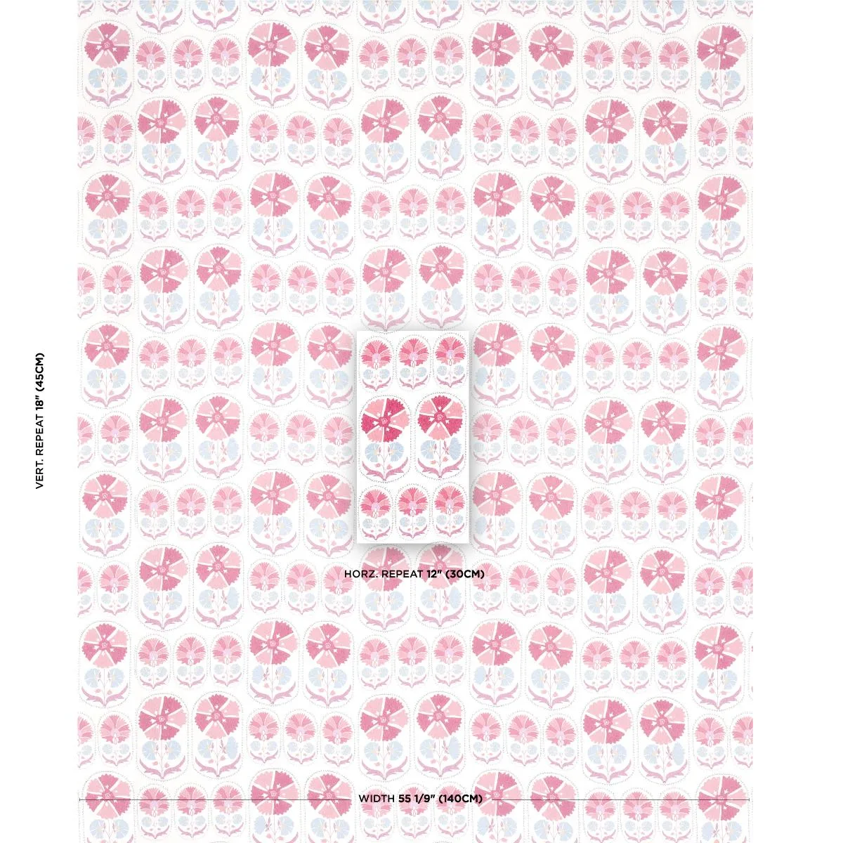 Schumacher 180480 Anjuna Floral Linen Print Mulberry fabric swatch