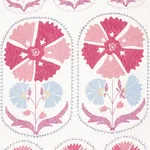 Schumacher 180480 Anjuna Floral Linen Print Mulberry fabric swatch