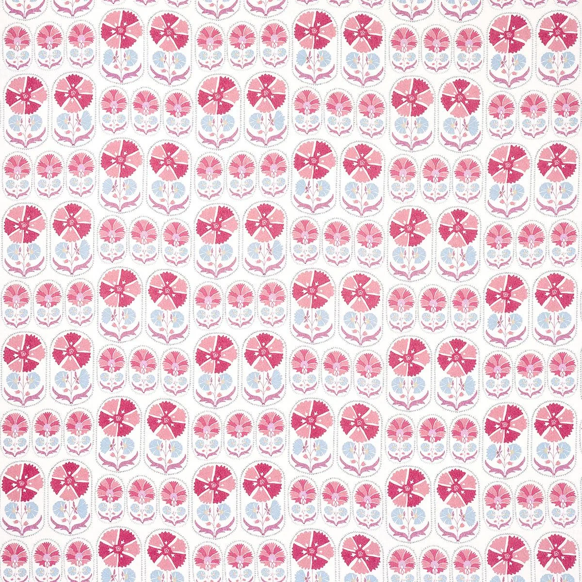Schumacher 180480 Anjuna Floral Linen Print Mulberry fabric swatch