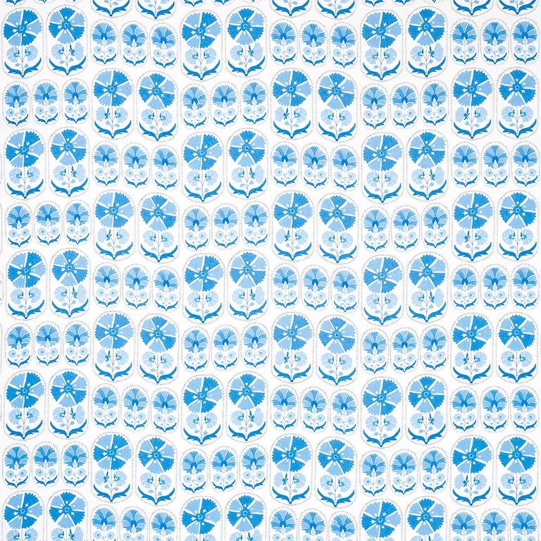 Schumacher 180481 Anjuna Floral Linen Print Porcelain fabric swatch