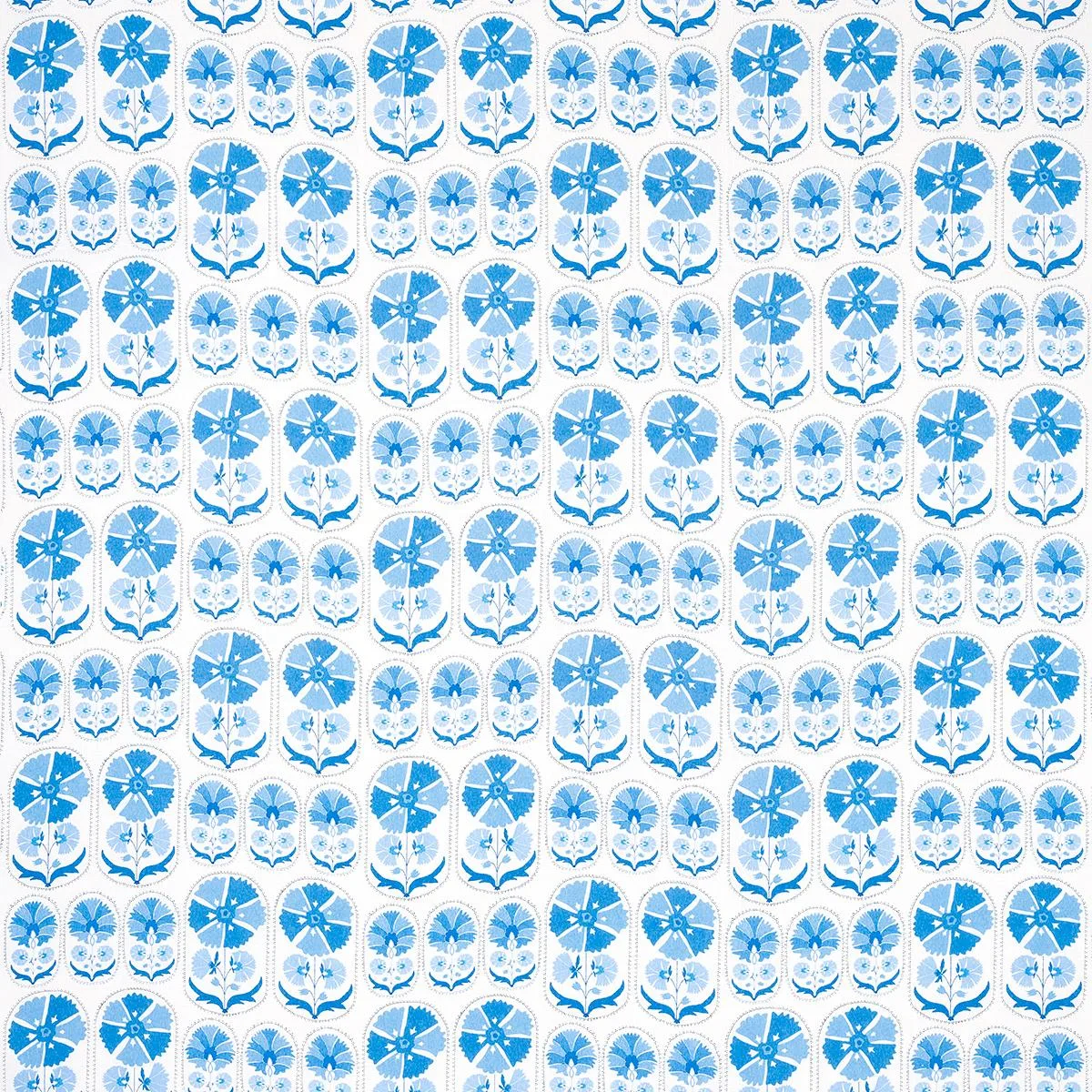 Schumacher 180481 Anjuna Floral Linen Print Porcelain fabric swatch