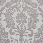 Schumacher 68436 Anna Damask Grey fabric swatch