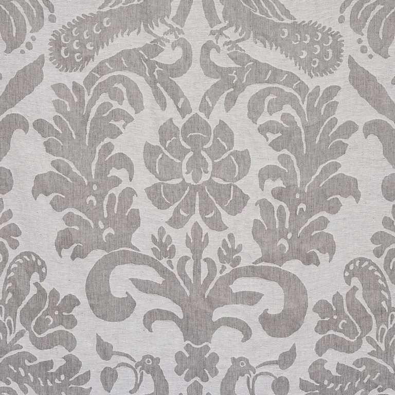 Schumacher 68436 Anna Damask Grey fabric swatch