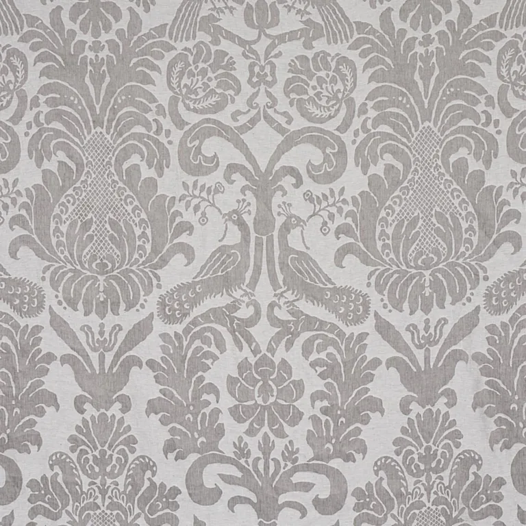 Schumacher 68436 Anna Damask Grey fabric swatch