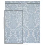 Schumacher 68437 Anna Damask Soft Blue fabric swatch