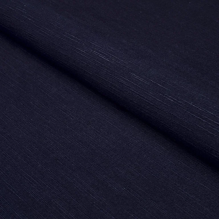 Schumacher 82562 Annabel Cotton Navy fabric swatch
