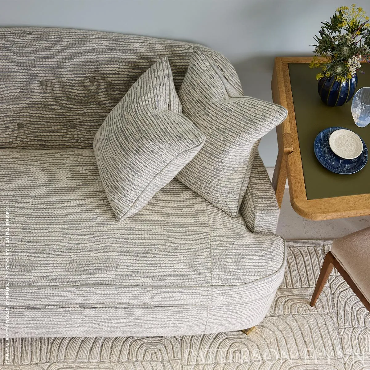 Schumacher 80340 Anni Textured Wool Grey fabric swatch