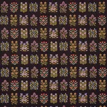 Schumacher 81972 Annika Floral Tapestry Multi On Espresso fabric swatch