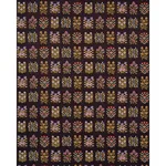 Schumacher 81972 Annika Floral Tapestry Multi On Espresso fabric swatch