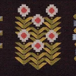 Schumacher 81972 Annika Floral Tapestry Multi On Espresso fabric swatch