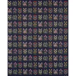 Schumacher 81971 Annika Floral Tapestry Multi On Navy fabric swatch