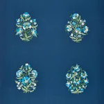 Schumacher 75740 Antalya Medallion Embroidery Aegean fabric swatch