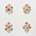 Schumacher 75741 Antalya Medallion Embroidery Garnet fabric swatch